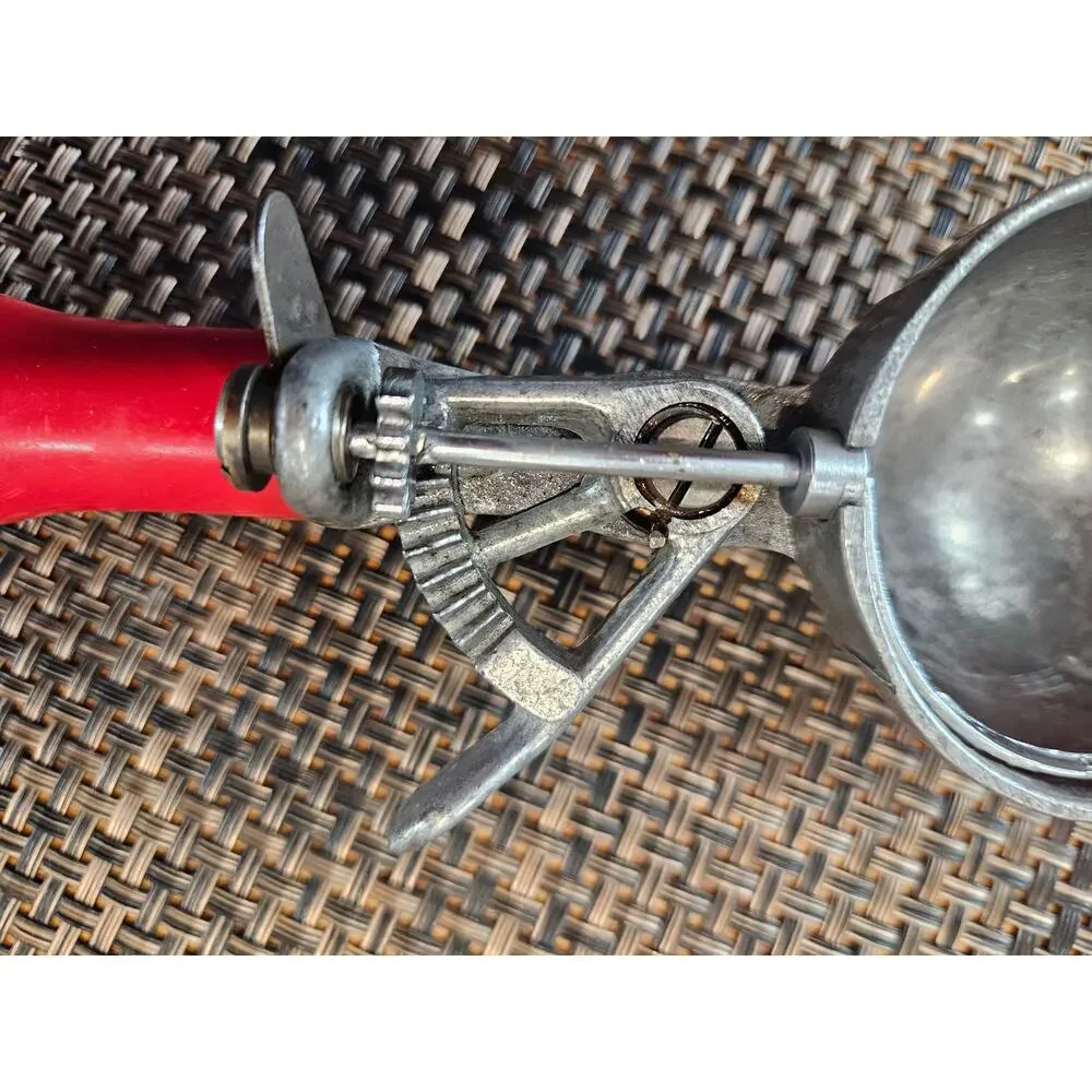 Progressive Ice Cream Scoop Red Handle Mechanical Vintage